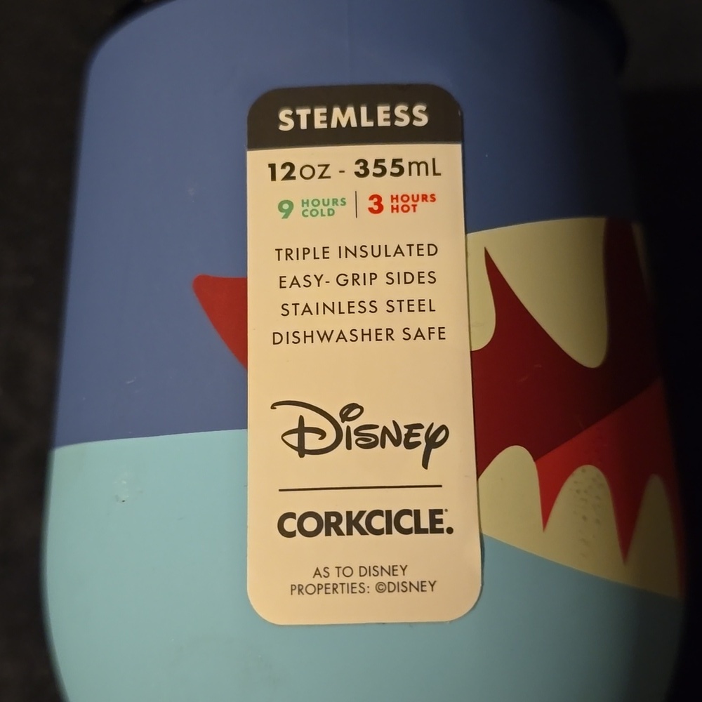 Stitch Stainless Steel Stemless Tumbler, Corkcicle/Disney100 - Picture 10 of 11